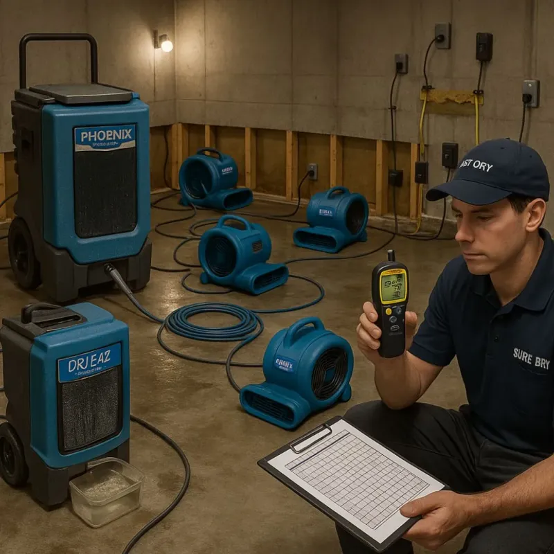 Structural Drying and Dehumidification process in Stedman, NC